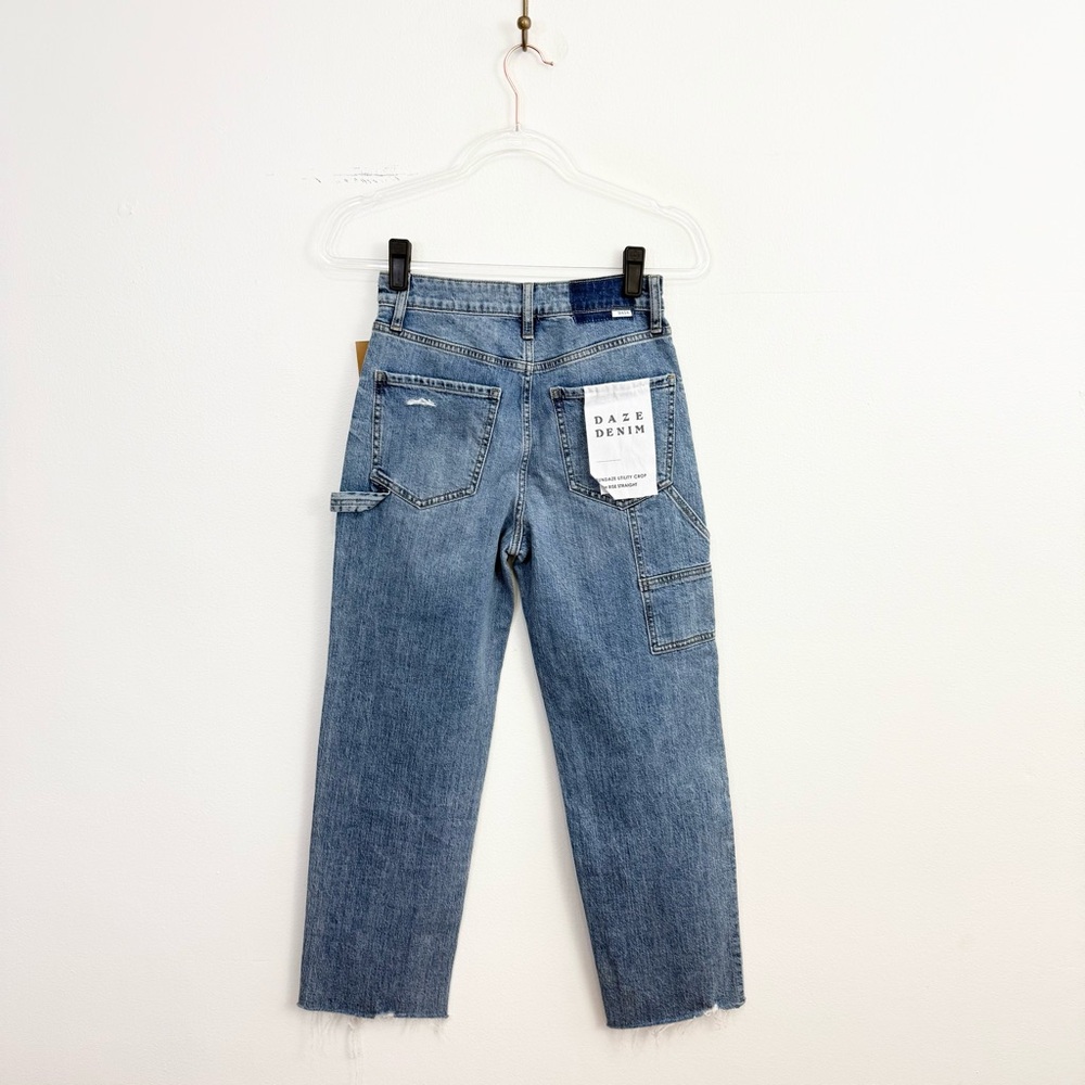 DAZE Sundaze Utility Crop Jeans High Rise Straight Leg Denim Size 24 - Picture 4 of 7